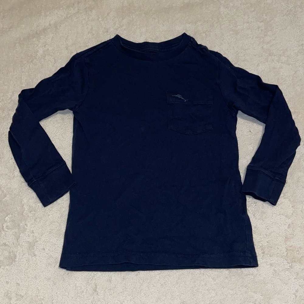 Tommy Bahama Boy's Long Sleeve T-Shirt - Navy Blue - Size S(4) - EUC